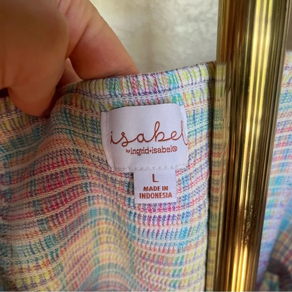 ISABEL ~ Maternity Colorful Plaid Top with Center Tie - Picture 4 of 9